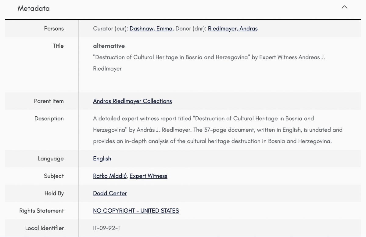 A collaborative digital curation of the András Riedlmayer’s collection